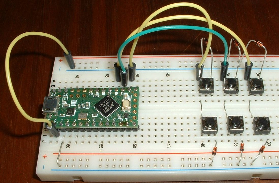 3-column breadboard keyboard