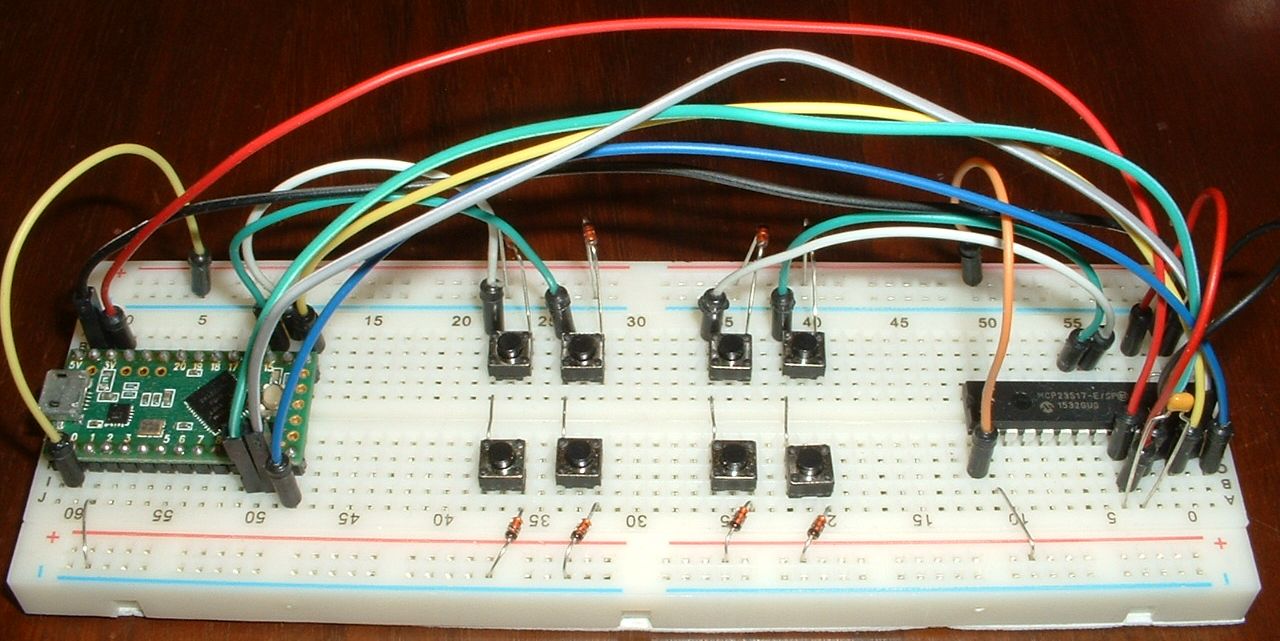 breadboard keyboard with IOE